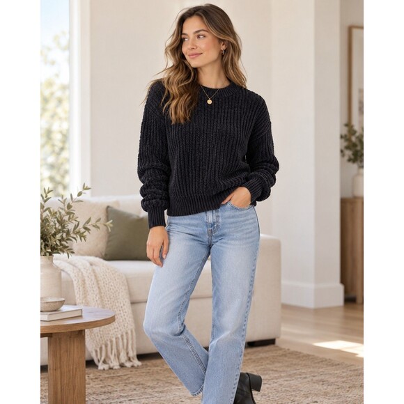 Wilfred Sweaters - Wilfred Aritzia Black Essential Chenille Knit Pullover Sweater Size XS Holiday